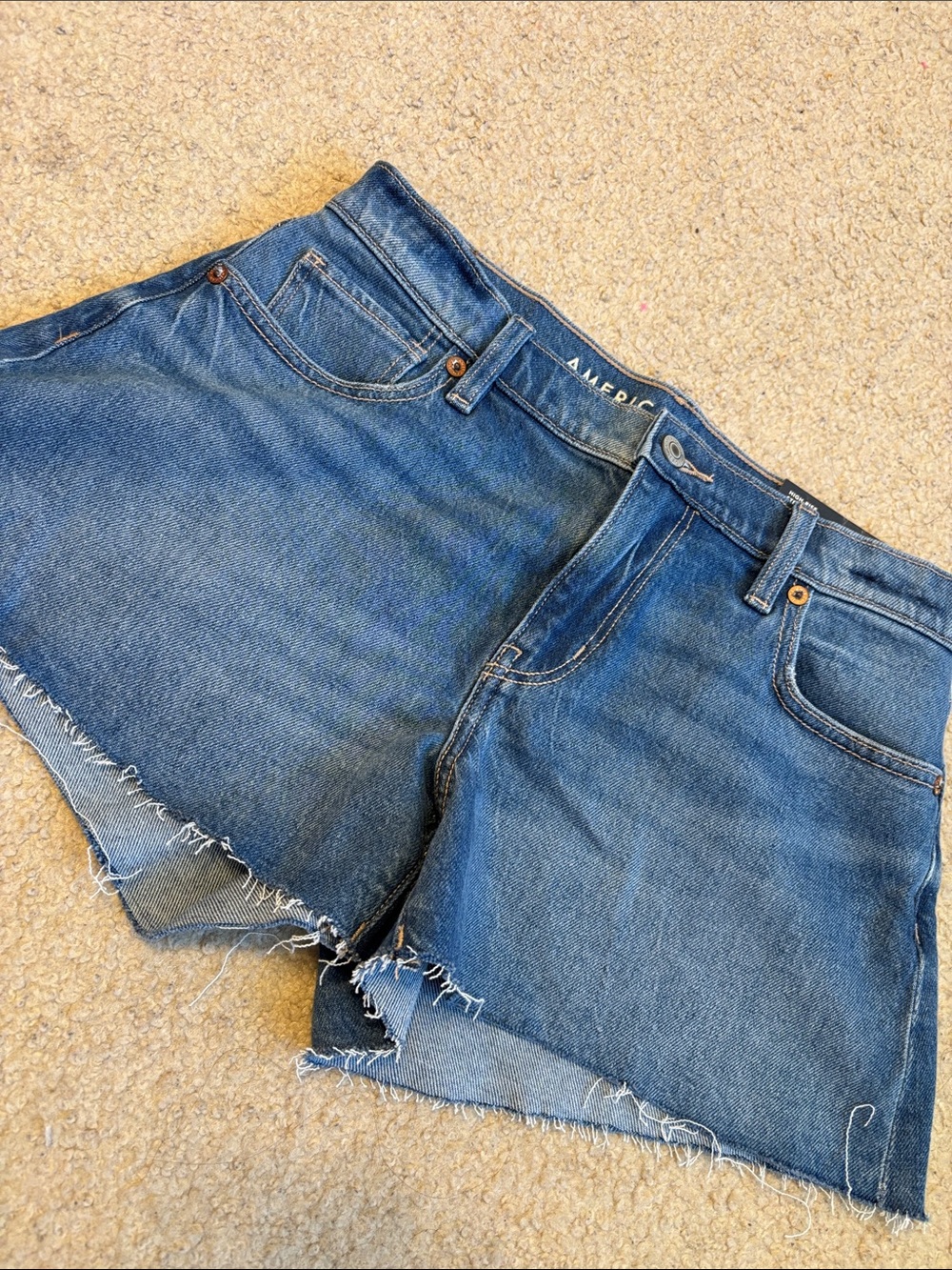 American Eagle Outfitters medium wash Frayed Hem Shorts